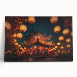 Black and white stretched canvas of Kyoto scenery, ideal for kitchen wall art or bedroom ambiance.