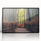 Large abstract wall art featuring a mid-century modernist style with vibrant colors on a framed acrylic.