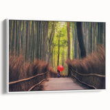 Framed canvas of vintage poster art featuring a colorful Japanese scenery, ideal for living room decor.