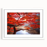 Abstract art print of a serene Korean landscape in soft pastel shades, framed with a white mat.
