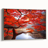 Framed canvas landscape art painting depicting a colorful vintage Korean scene, ideal for living room decor.