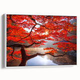 Vintage poster art of a scenic Korean landscape on a framed canvas, featuring vibrant colors, ideal for living room decor.