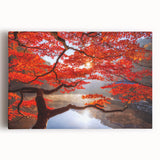 Black and white large art print of a Korean landscape on stretched canvas, suited for kitchen wall art.