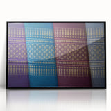 Large abstract wall art depicting a Laos scenery in muted earth tones on framed acrylic, suitable for modern art wall decor.