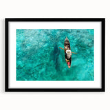 Extra large abstract art print of a colorful, textured Malaysian landscape in a black frame, ideal for living room decor.