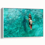 Vintage poster art of a Malaysian landscape in vibrant colors on a large framed canvas, suitable for living room decor.