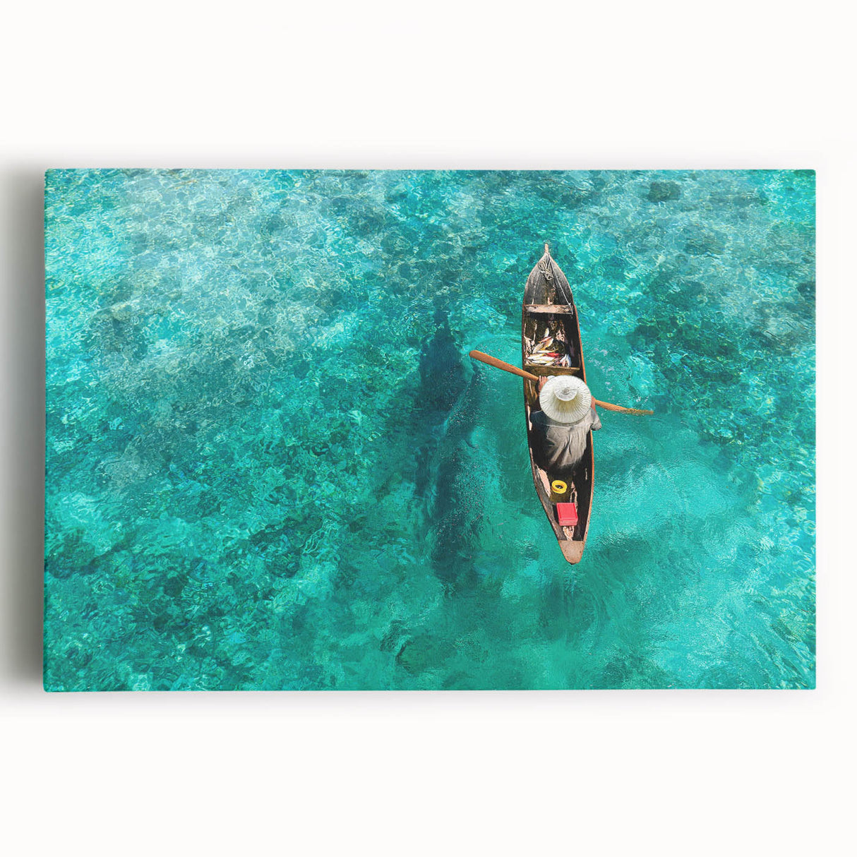 Black and white large art print of a Malaysian landscape on stretched canvas, ideal for kitchen wall art.