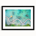 Extra large framed wall art of an abstract Maldivian scenery in vibrant, colorful textures, ideal for living room decor.