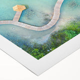 Art deco poster featuring Maldives scenery on rolled canvas, ideal for dining room wall art.