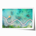 Extra large rolled print of a Maldivian scenery with vibrant blue and green tones, ideal for art wall dining room.