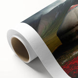 Art deco poster of a Mongolian landscape in soft pastel shades on rolled canvas, suitable for nursery wall art.