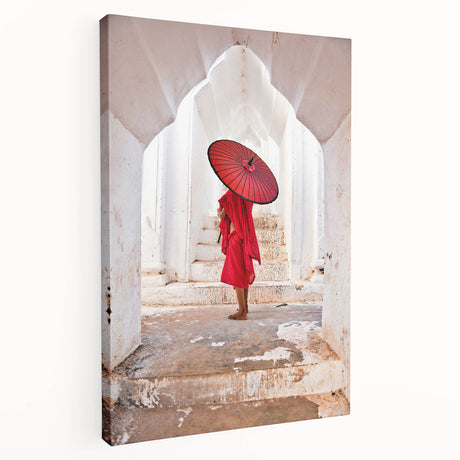 Large canvas print of a serene Myanmar landscape in muted greens and blues, suitable for kitchen wall art.