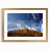 Extra large textured abstract art print featuring earthy tones, ideal for living room decor, framed with a gold mat.