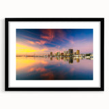 Extra large abstract art print of a colorful, textured Philippine landscape on a framed black canvas.