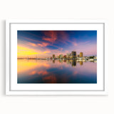 Abstract art print of a Philippine landscape in muted earth tones on a framed white canvas.