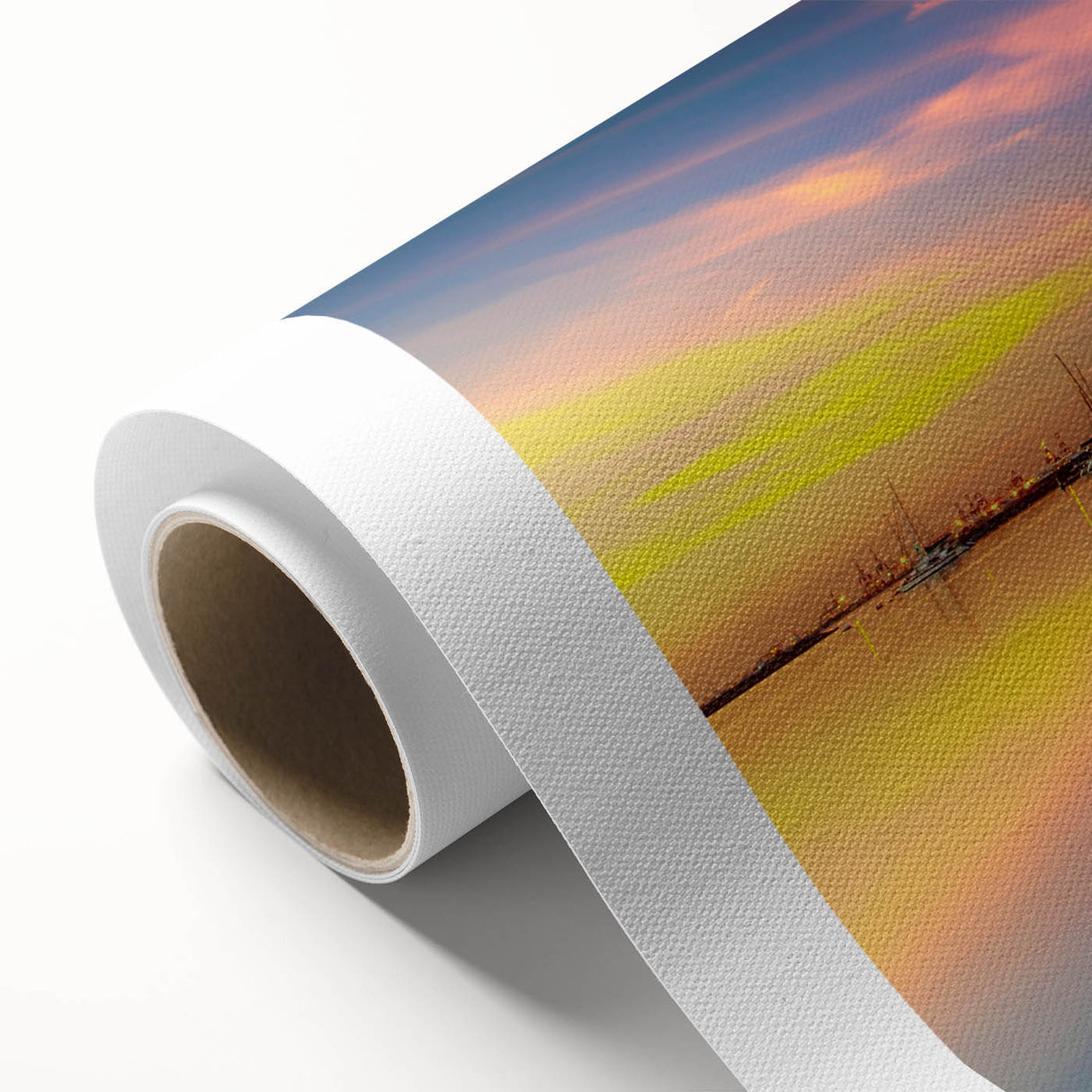Art Deco poster of a Philippines landscape in soft pastel shades on rolled canvas, ideal for nursery wall art.