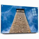 Acrylic print of a serene Sri Lankan landscape in soft green and blue hues, ideal for dining room decor.