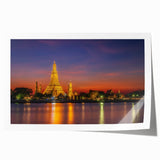 Extra large rolled print depicting a serene Bangkok scenery in pastel shades, ideal for art wall dining room.