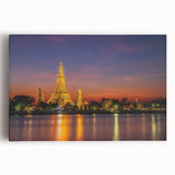 Black and white large art canvas of Bangkok cityscape, ideal for kitchen wall art.