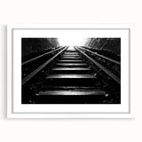 Extra large abstract art print of Adelaide scenery in muted earth tones on a white framed canvas.