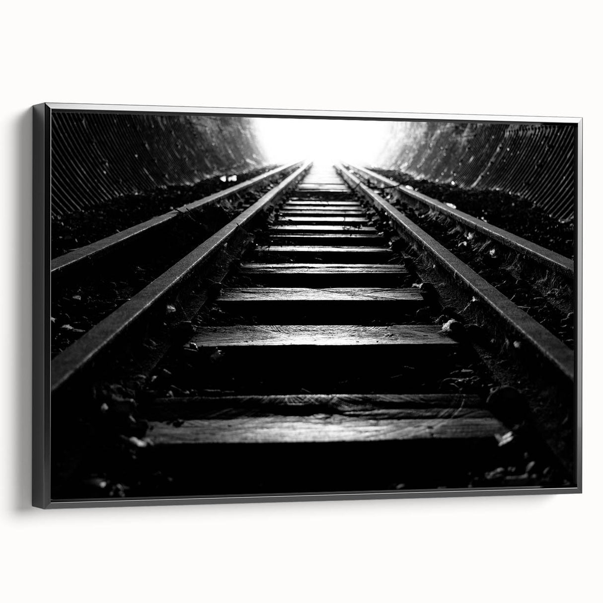 Black and white framed canvas of Adelaide landscape, ideal for bedroom wall decor.