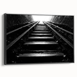 Black and white framed canvas of Adelaide landscape, ideal for bedroom wall decor.