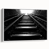 Framed canvas depicting a vintage-style Adelaide landscape in monochrome black, ideal for bedroom wall art.