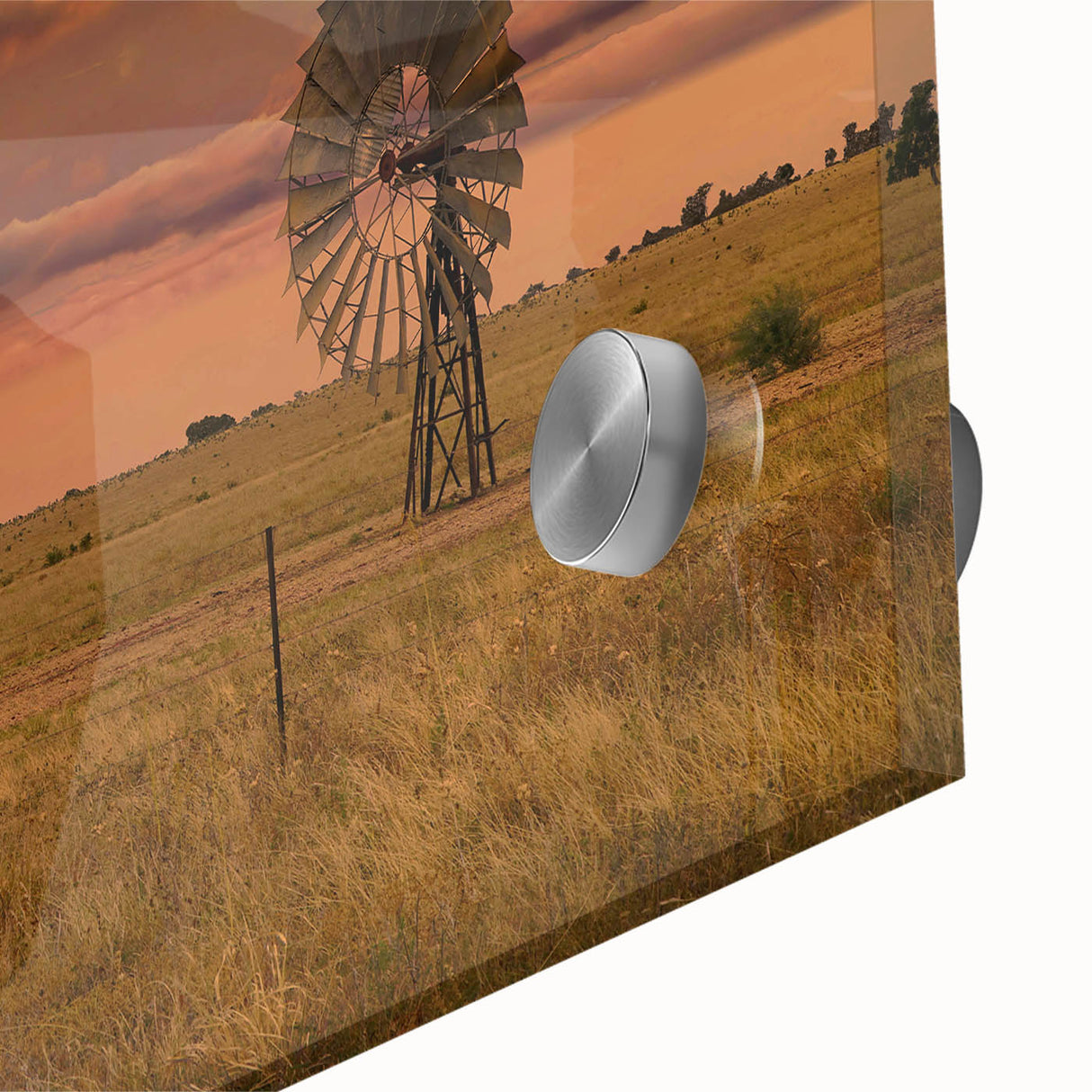 Large abstract wall art depicting Queensland scenery in pastel shades on acrylic glass, ideal for dining room ambiance.
