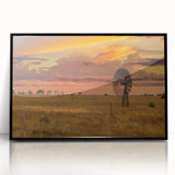 Large abstract wall art depicting a Queensland, Australia scenery in muted earth tones on a framed acrylic.