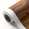 Art deco poster of Queensland scenery in pastel shades on rolled canvas, ideal for nursery wall art.