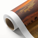 Art deco poster of Queensland scenery in pastel shades on rolled canvas, ideal for nursery wall art.