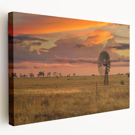 Scenic Queensland landscape on large stretched canvas, featuring vibrant green and blue tones, ideal for kitchen wall art.