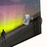 Large abstract wall art depicting Tasmania scenery in muted earth tones on acrylic glass, ideal for dining room ambiance.