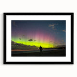 Extra large abstract art print of colorful, textured scenery of Tasmania on a framed black mat, ideal for living room decor.