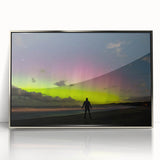 Framed acrylic print depicting Tasmania scenery in silver, with art deco influences, suitable for modern nursery decor.