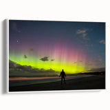 Framed canvas depicting a vintage-style Tasmanian landscape with vibrant colors.