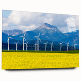 Acrylic glass print of Alberta's natural scenery in muted earth tones, ideal for bedroom or dining room art.