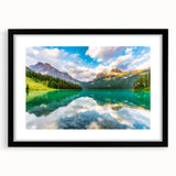 Abstract art print of British Columbia scenery in vibrant colors on a textured, extra large canvas.