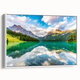 Vintage poster art of British Columbia landscape on framed canvas, featuring colorful art in extra large size.