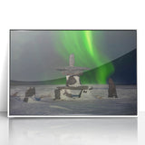 Art deco style poster of Manitoba scenery with muted colors on framed acrylic, ideal for modern nursery wall decor.