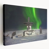 Large wall art depicting a serene Manitoba, Canada scenery in muted earth tones on stretched canvas.