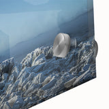 Large abstract wall art of New Brunswick scenery in muted earth tones on acrylic glass, suitable for dining room decor.