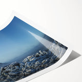 Extra large wall art featuring line art flowers in muted tones on rolled print, ideal for large living room decor.