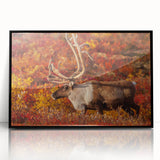 Large abstract wall art depicting the Northwest Territories scenery in muted earth tones on a framed acrylic panel.
