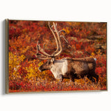 Framed canvas featuring a vintage-style landscape painting of the Northwest Territories, with muted earth tones.