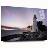 Acrylic print of a large abstract depiction of Nova Scotia scenery, in cool blue and gray tones.