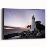 Black and white wall art featuring a vintage poster art style landscape of Nova Scotia on a framed canvas.