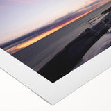 Art deco poster of Nova Scotia scenery in muted blue and green tones on rolled canvas, suitable for dining room wall art.