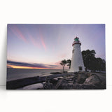 Black and white stretched canvas depicting a serene Nova Scotia landscape, ideal for kitchen wall art or bedroom ambiance.