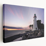 Scenic Nova Scotia landscape on stretched canvas, featuring muted green and blue tones, ideal for kitchen wall art.